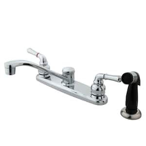 Magellan 2-Handle Deck Mount Centerset Kitchen Faucets with Side Sprayer in Polished Chrome