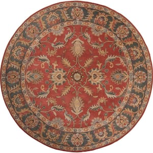 John Rust Red 8 ft. x 8 ft. Round Area Rug