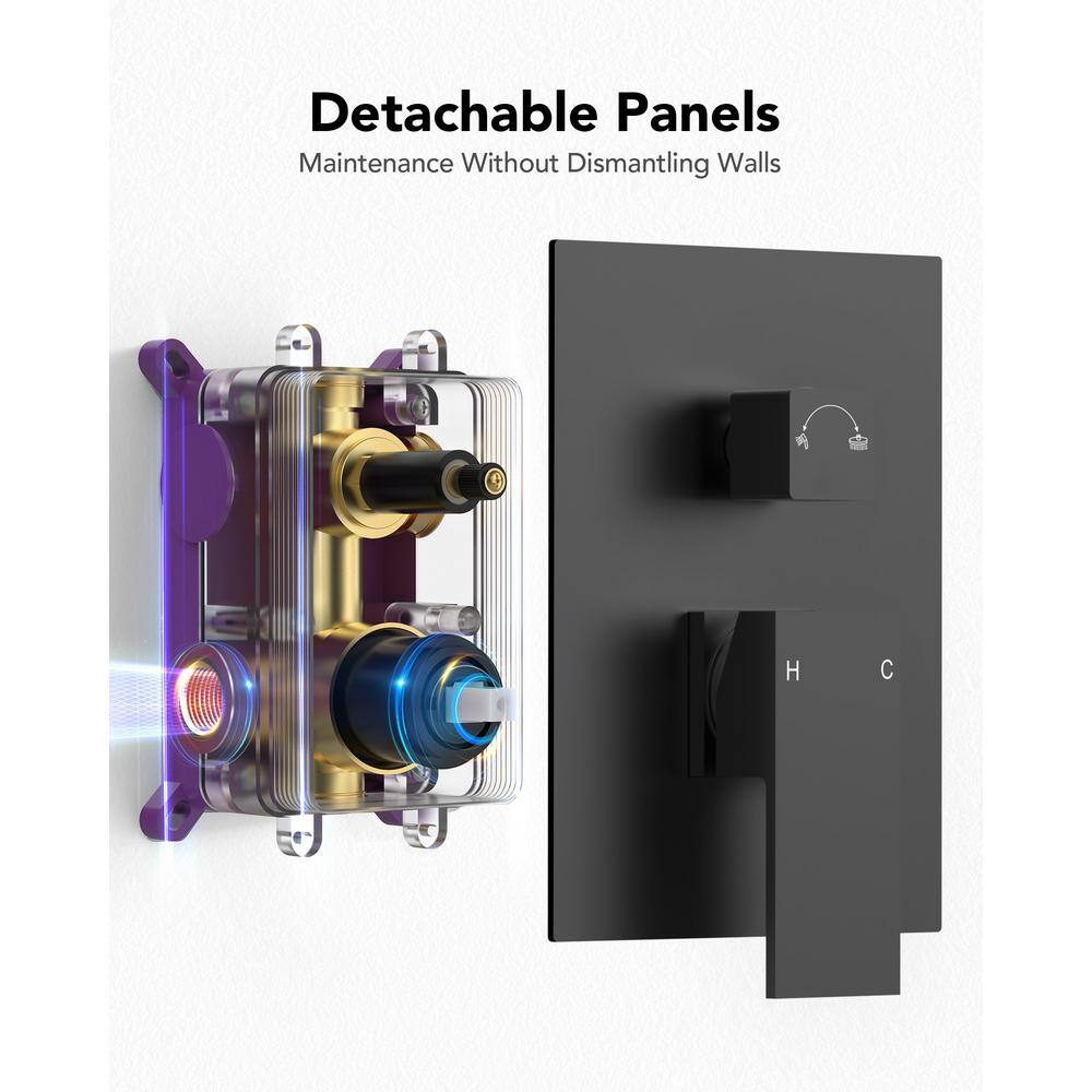 Matte Black 10-Inch Rainfall Shower System with Handheld Spray