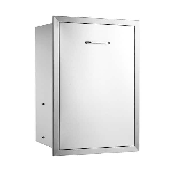 SKYSHALO Outdoor Kitchen Drawers 19.7 in. W x 26.5 in. H Stainless Steel with Trash Bag Ring Pull Out Access Drawer