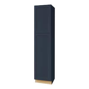 Avondale 18 in. W x 24 in. D x 84 in. H Ready to Assemble Plywood Shaker Pantry Kitchen Cabinet in Ink Blue