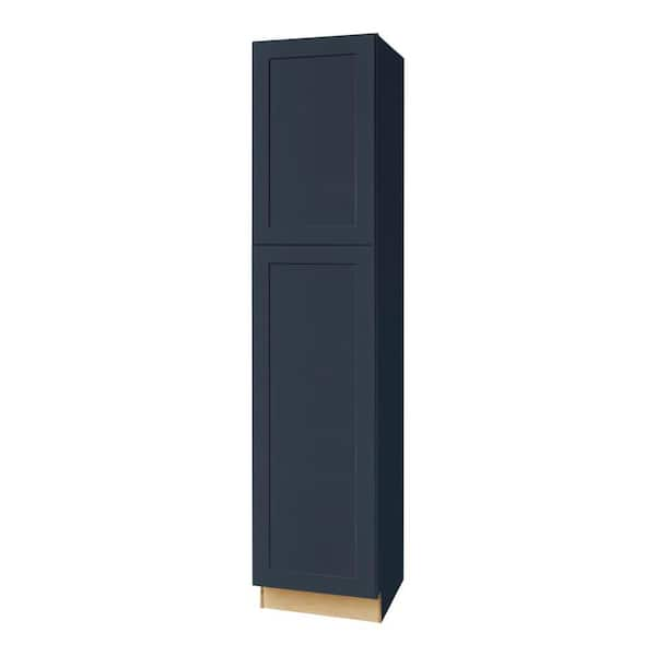 Avondale 18 in. W x 24 in. D x 84 in. H Ready to Assemble Plywood Shaker Pantry Kitchen Cabinet in Ink Blue