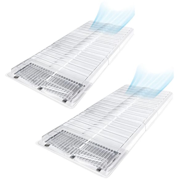 2 Pieces White Plastic Vent Extender Fits for 10 in. or 12 in. Registers Flexibility to Extend from 17 in. up to 33 in.