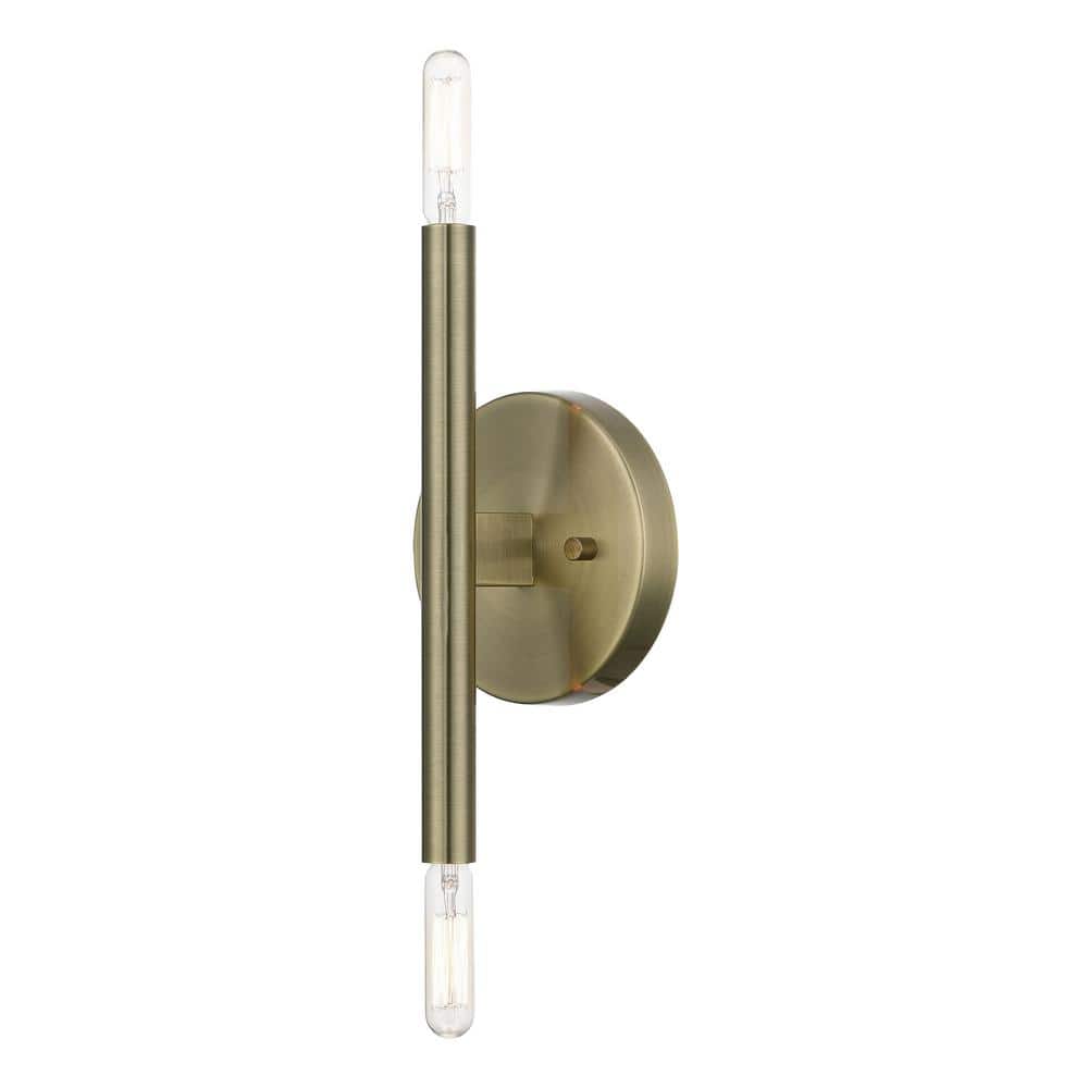 Alden 2 Light Antique Brass Wall ADA Sconce price history on PriceWatchPro