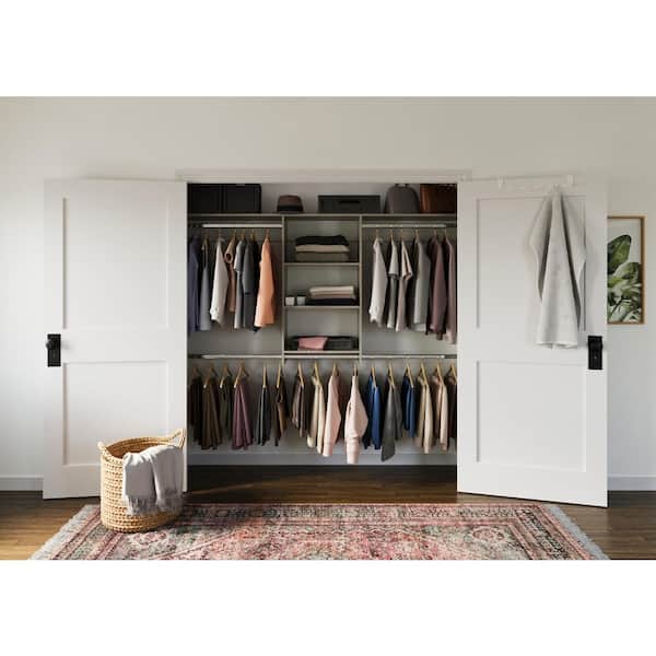 Closet Evolution GR52 Hanging 60 in. W - 96 in. W Rustic Grey Wood Closet System - 2