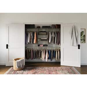Hanging 60 in. W - 96 in. W Rustic Grey Wood Closet System