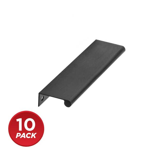 Salford Collection 5-1/16 in. (128 mm) Modern Matte Black Cabinet Egde Pull (10-Pack)