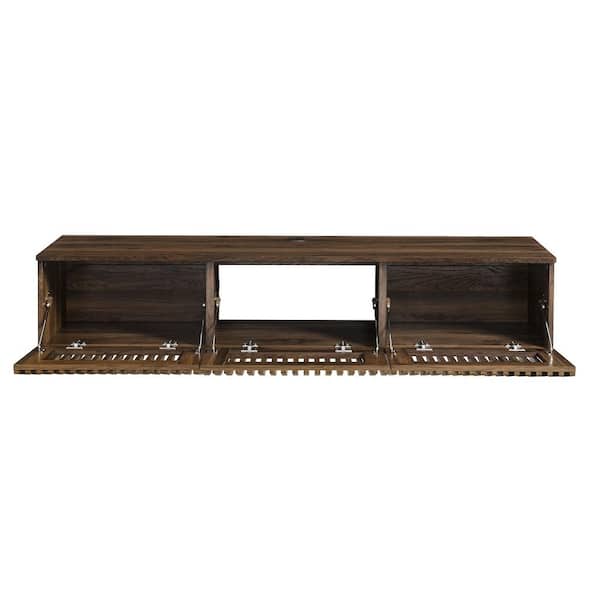 MODWAY Vaughn 64 in. Wall Mounted TV Stand in Walnut EEI-7164-WAL
