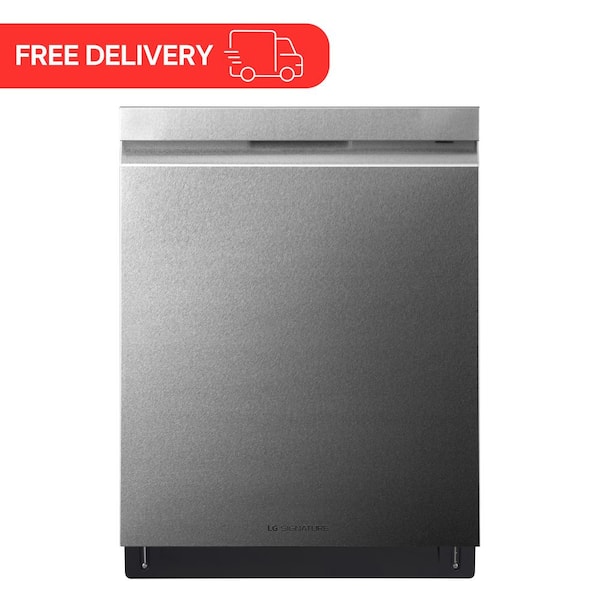 SIGNATURE 24 in. Top Control SMART Built in Dishwasher in Textured Steel with Stainless Steel Tub, 3rd Rack & TrueSteam