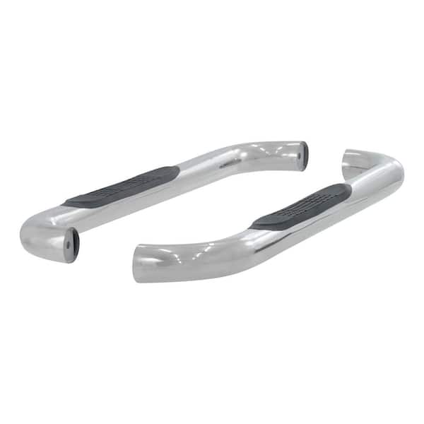 Aries 3-Inch Round Polished Stainless Steel Nerf Bars, No-Drill, Select Ford F-250, F-350 Super Duty