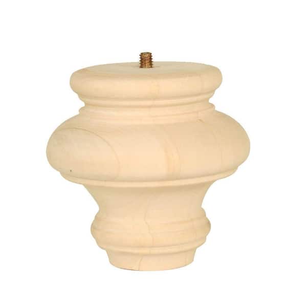 Waddell WAD 2781 4 in. x 4 in. x 4 in. Basswood Turned Bun Moulding