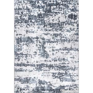 Ginny Contemporary Speckled Abstract Blue 9 ft. x 12 ft. Indoor Area Rug
