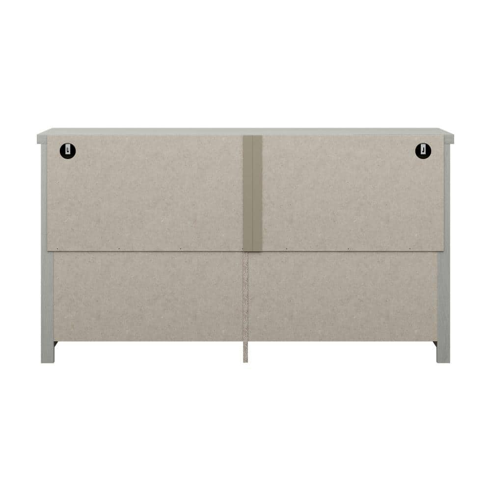 Rustic Gray Coastal Farmhouse 6-Drawer Wood Dresser