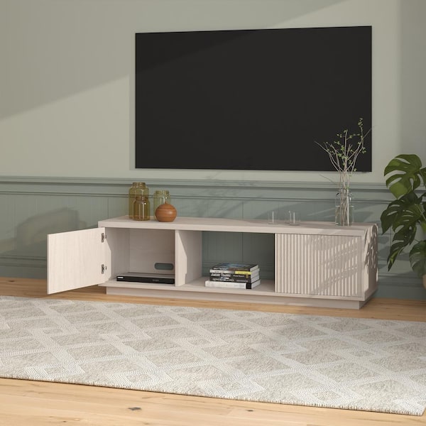 Meyer&Cross Dorian 58 in. Alder White TV Stand Fits TV's up to 65