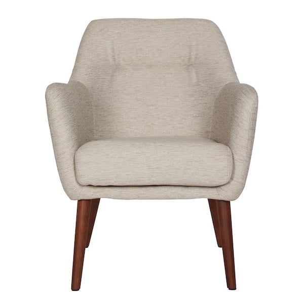 Handy Living Julesburg Mid-Century Modern Arm Chair in Oatmeal Tan Textured Strie