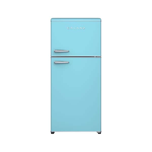 18 cu. ft. Retro Top Mount Freezer Refrigerator with Glass Shelves in Blue