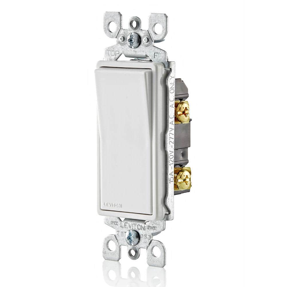 White Thermoplastic Single Pole Rocker Switch 10-Pack