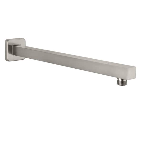 Aurora Decor Amo 16 in. Wall Mount Shower Arm and Flange in Brushed Nickel