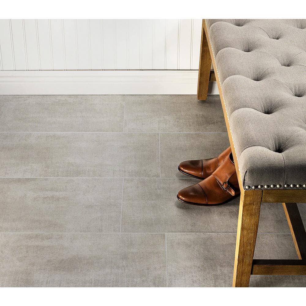 Essential Silver Matte Porcelain Wall & Floor Tile 12" x 24"