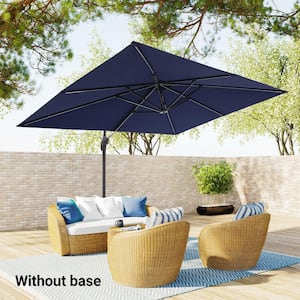 11.5 ft. x 9 ft. Aluminum Pole Outdoor Cantilever Umbrella Patio Offset Umbrella in Navy Blue