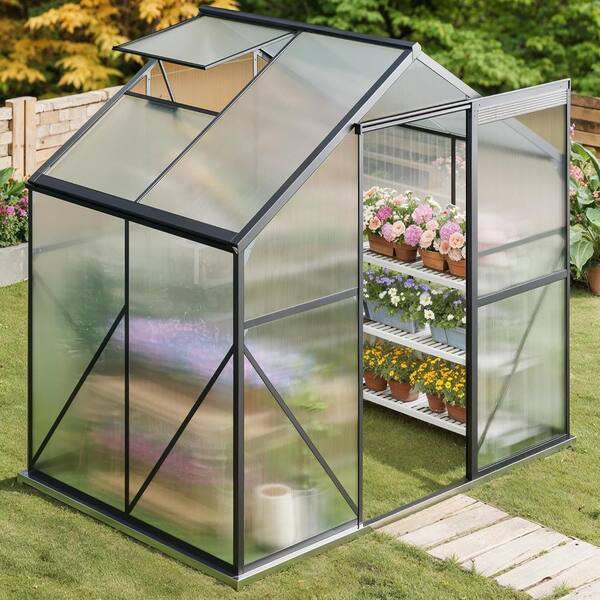 Lofka 6 ft. W x 4 ft. D Greenhouse for Outdoors, Aluminum Walk-in