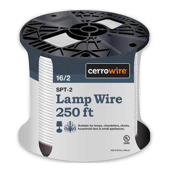 Cerrowire 250 ft. 16/2 White Stranded Copper Lamp Wire