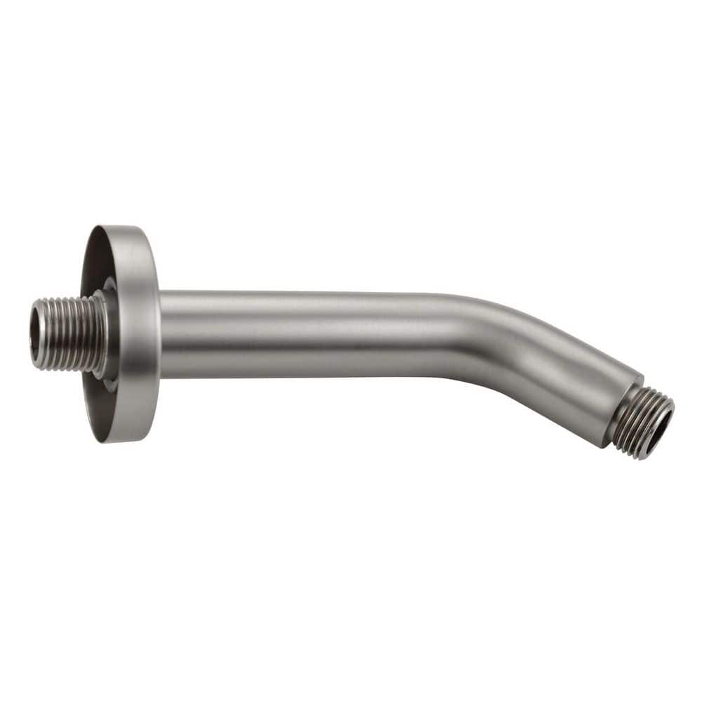 5.9 in. L Wall Mount 1/2 in. NPT Shower Arm with Decorate Cover, Brushed Ni