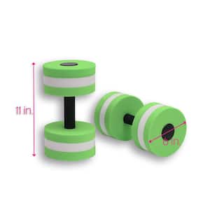 Light Weight Aquatic Exercise Dumbbells for Water Aerobics (Set of 2, Light Green)