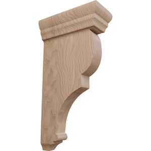 3 in. x 12 in. x 6-1/2 in. Mahogany Large Rojas Wood Corbel
