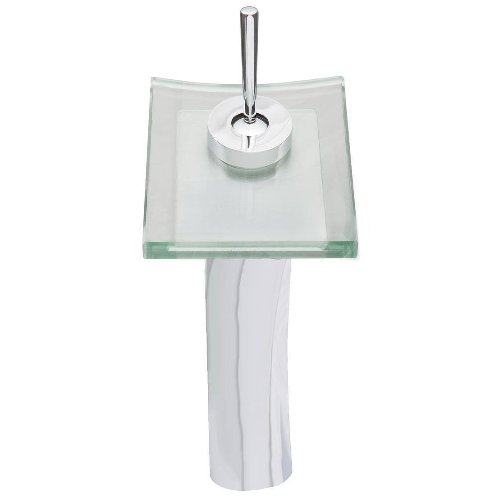 Novatto Squared Minimalist Chrome Waterfall Vessel Faucet