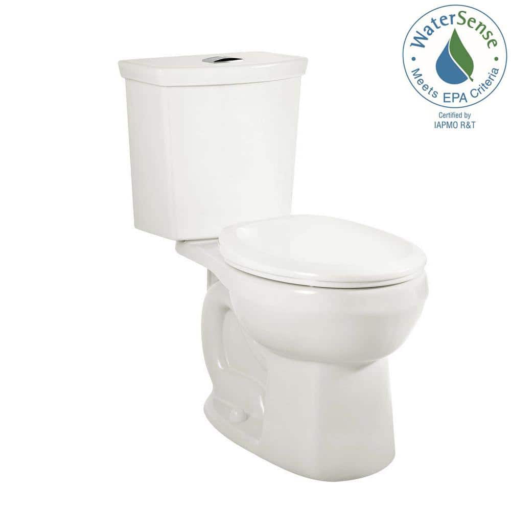 White Vitreous China Round Dual Flush Two-Piece Toilet