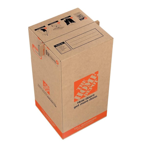The Home Depot 20 in. L x 20 in. W x 39 in. H Heavy Duty Eco Wardrobe Moving Box (3 Pack)