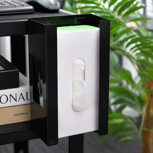 Anqtovp Wall Mount Black Magnetic Glove Dispenser Holder 2-Pieces