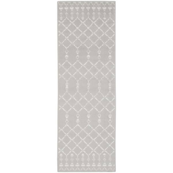 2 X 6 Gray Moroccan Washable Area Rug RunnerRug