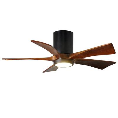 Irene 42 in. LED Indoor/Outdoor Damp Matte Black Ceiling Fan with Light with Remote Control and Wall Control