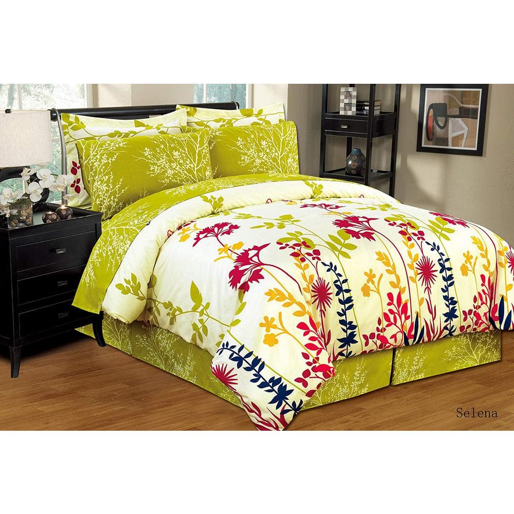 Selena Floral Down Alternative Reversible 8-Piece Bed in a Bag Full Comfort