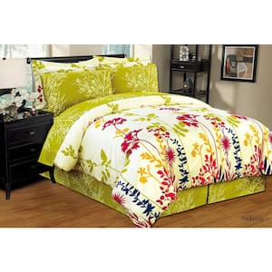 Selena Floral Down Alternative Reversible 8-Piece Bed in a Bag Full Comforter Set
