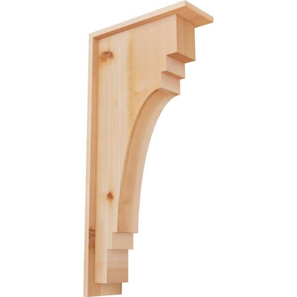 Ekena Millwork 5-1/2 in. x 14 in. x 30 in. Western Red Cedar Pescadero Smooth Corbel with Backplate