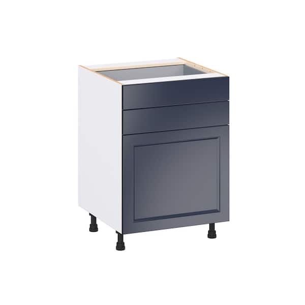 Laramie 24 in. W x 24 in. D x 34.5 in. H Assembled Base Kitchen Cabinet in Painted Blue with Two 5 in. Drawers