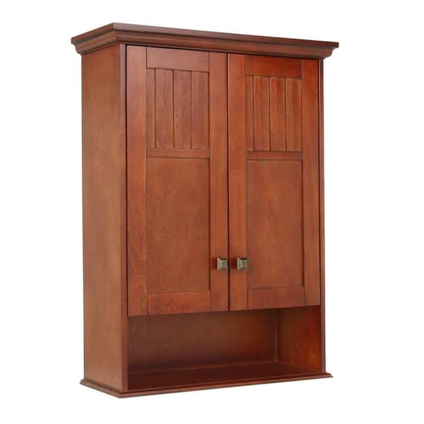 Home Decorators Collection Knoxville 22 In W Bathroom Storage Wall Cabinet Nutmeg Kncw2230 The Depot - Storage Wall Cabinets Home Depot