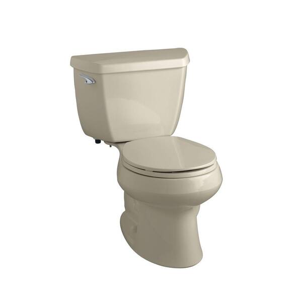 KOHLER Wellworth Classic 2-Piece 1.6 GPF Round Front Toilet with Class Five Flushing Technology in Sandbar-DISCONTINUED
