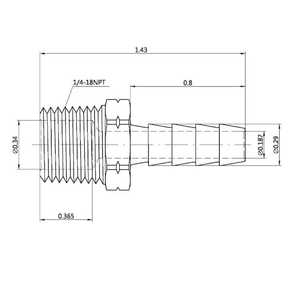 1/4 in. Barb x 1/4 in. MIP Brass Adapter Fitting