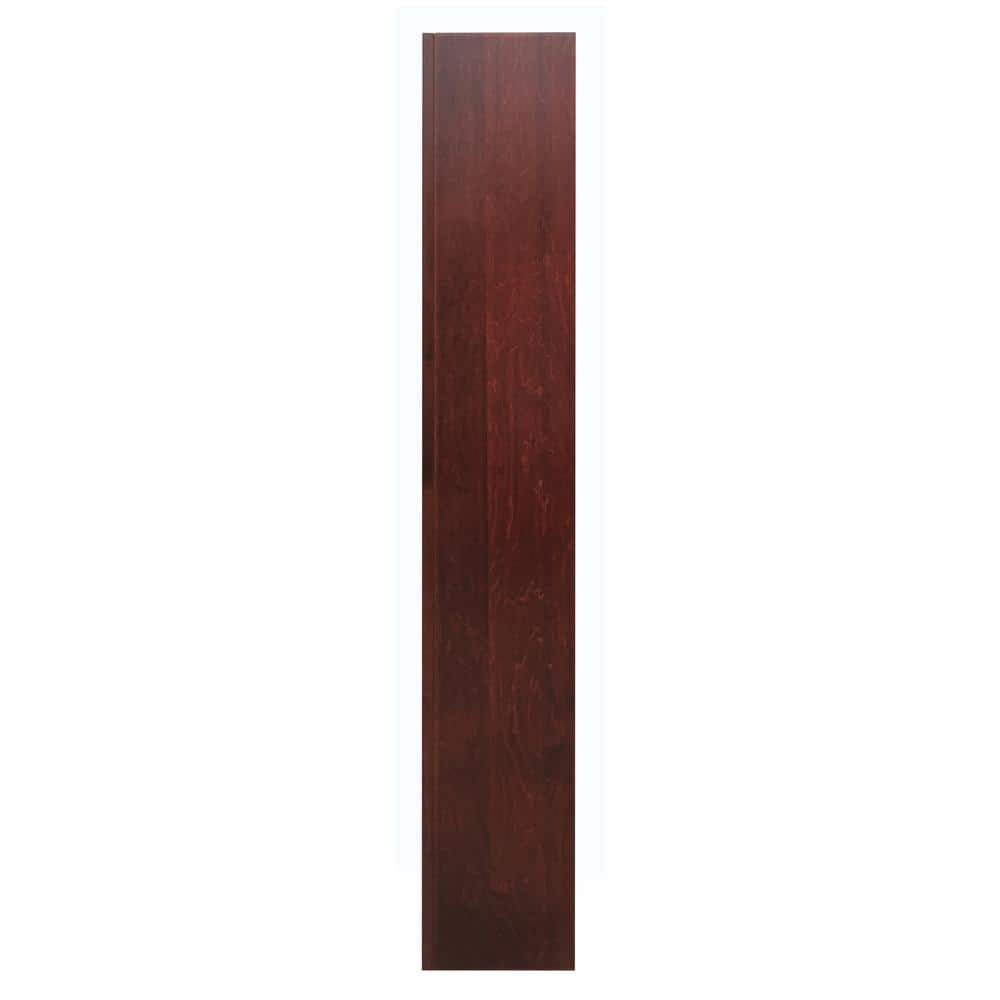 Cherry Finish Triple Wide Adjustable Wood Bookcase, 72 Inch