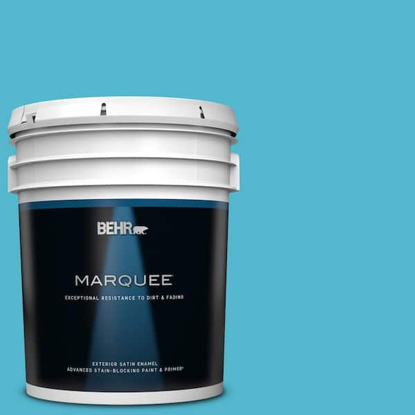 BEHR MARQUEE 5 gal. #520B-5 Liquid Blue Satin Enamel Exterior Paint & Primer