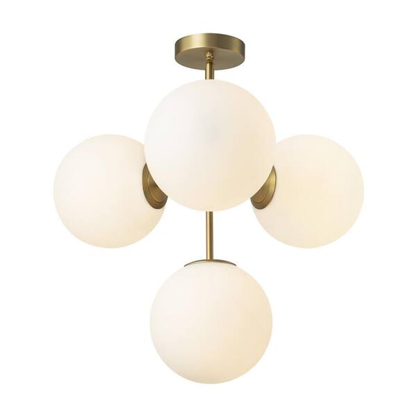 Rennnsan Theo 4-Light Gold Globe Dimmable Sputnik Pendant