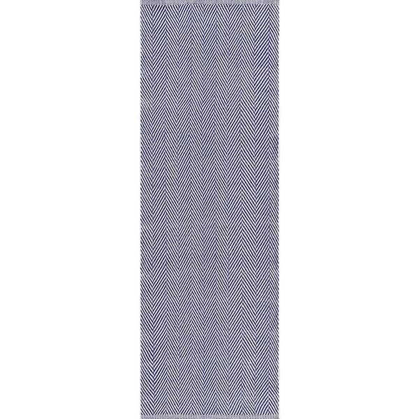 Kimberely Casual Striped Navy 3 ft. x 8 ft. Runner Rug