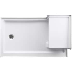 Tresham 60 in. x 36 in. Single Threshold Left-Hand Drain Shower Base with Integral Right-Hand Seat in White