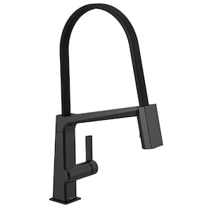 Pivotal Single-Handle Pull-Down Sprayer Kitchen Faucet with in Matte Black