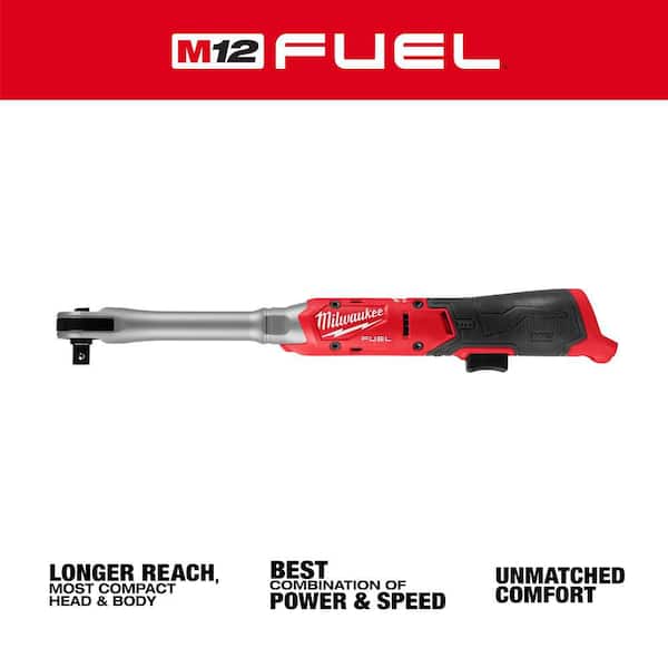M12 FUEL 12V Lithium Ion Brushless 1/2 in. Drive Extended Reach Cordless Ratchet (Tool Only)