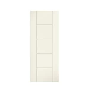 28 in. x 80 in. x 1-3/8 in. Contemporary U-Grooved Design (Portland) White Finished Core Flush Wood Interior Door Slab
